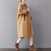 New khaki Coats plus size lapel collar outwear vintage wild Coat