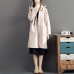 pink casual long sleeve long outwear baggy loose hooded solid trench coats